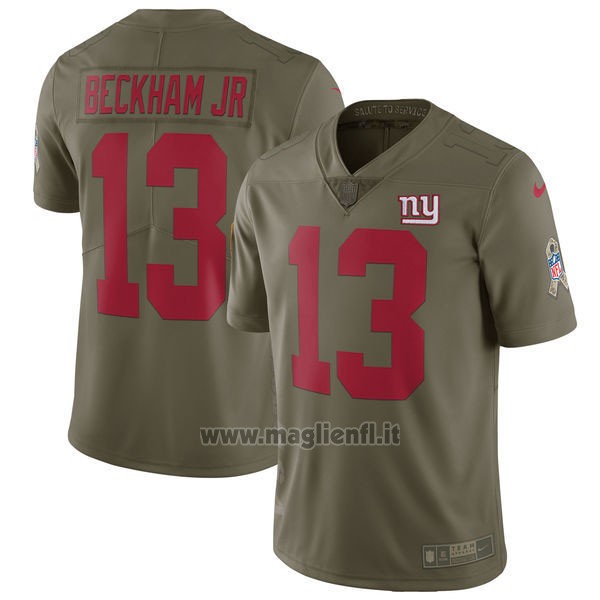 Maglia NFL Limited Bambino New York Giants 13 Beckham JR 2017 Salute To Service Verde
